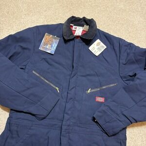 Vtg Dickies Coveralls 90s NWT Mens 42/44 Regular Blue Quilt Lined Insulated Work